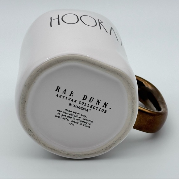 Rae Dunn HOORAY Ceramic Mug with Gold Handle - Picture 5 of 5